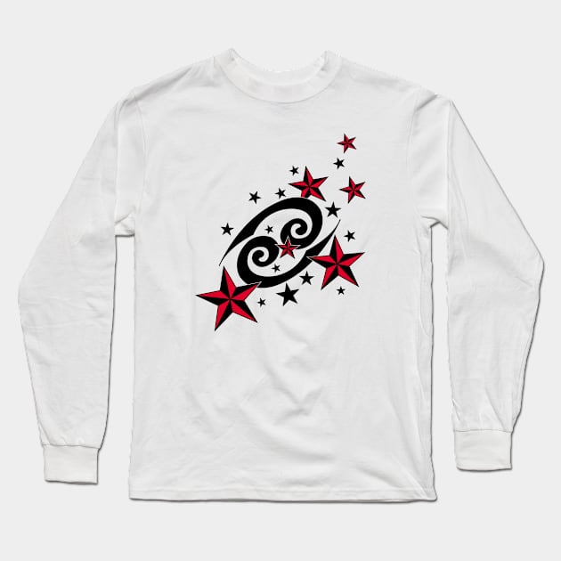 Cancer and stars Long Sleeve T-Shirt by OrneryDevilDesign